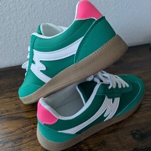 Women's Green and Pink Skateboard Sneakers - BRAND NEW!